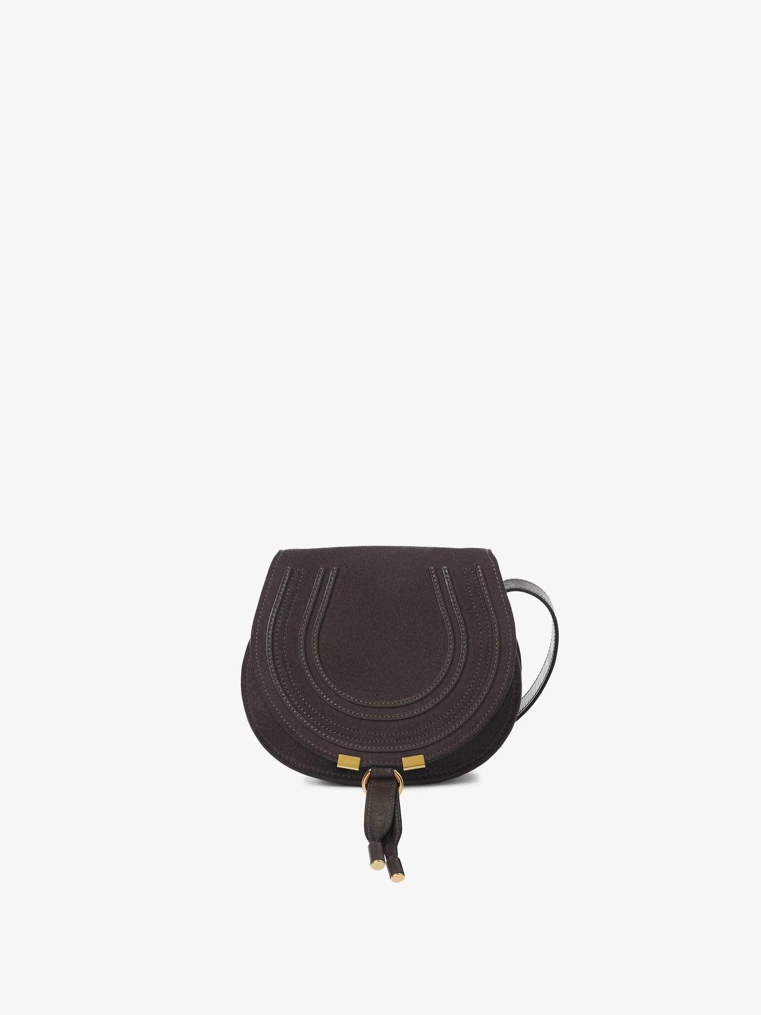 SMALL MARCIE SADDLE BAG IN SUEDE LEATHER - 1