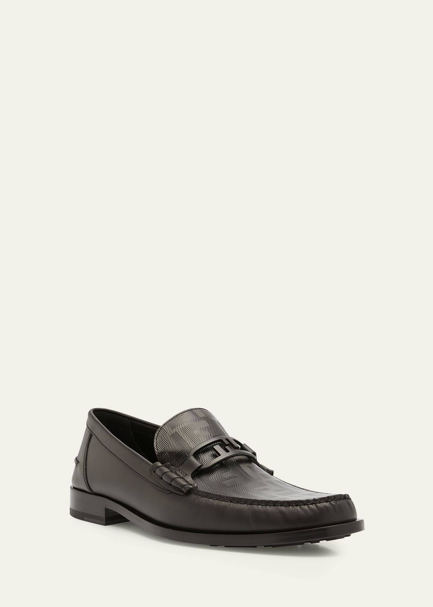 Men's Tonal FF-Monogram Leather Loafers - 3