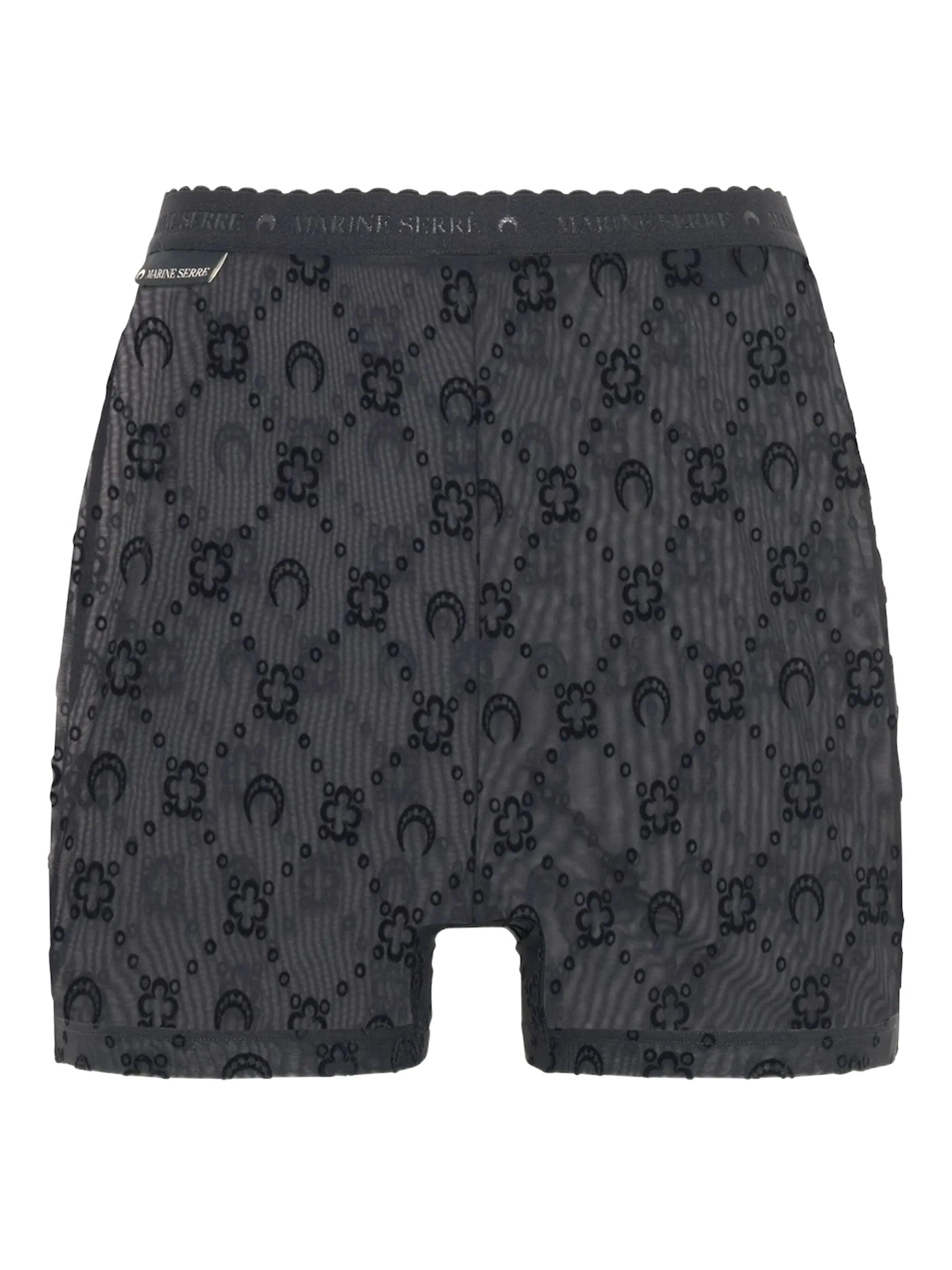 flock-print mesh shorts - 1