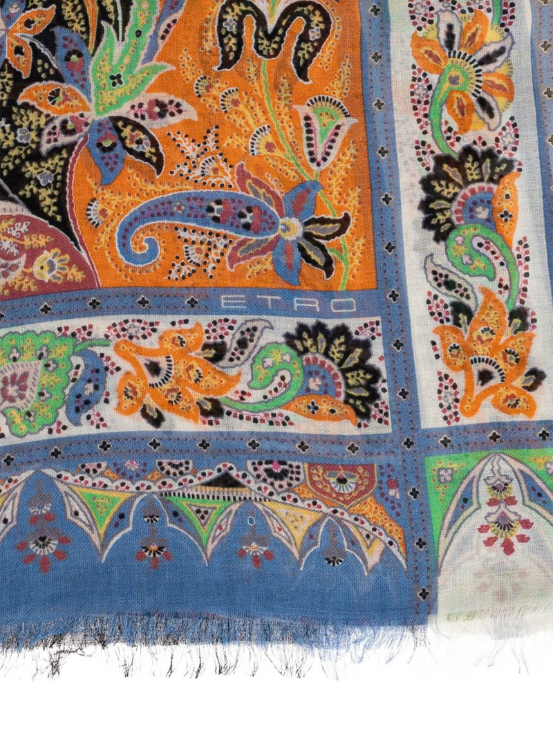 Etro paisley border scarf outlook