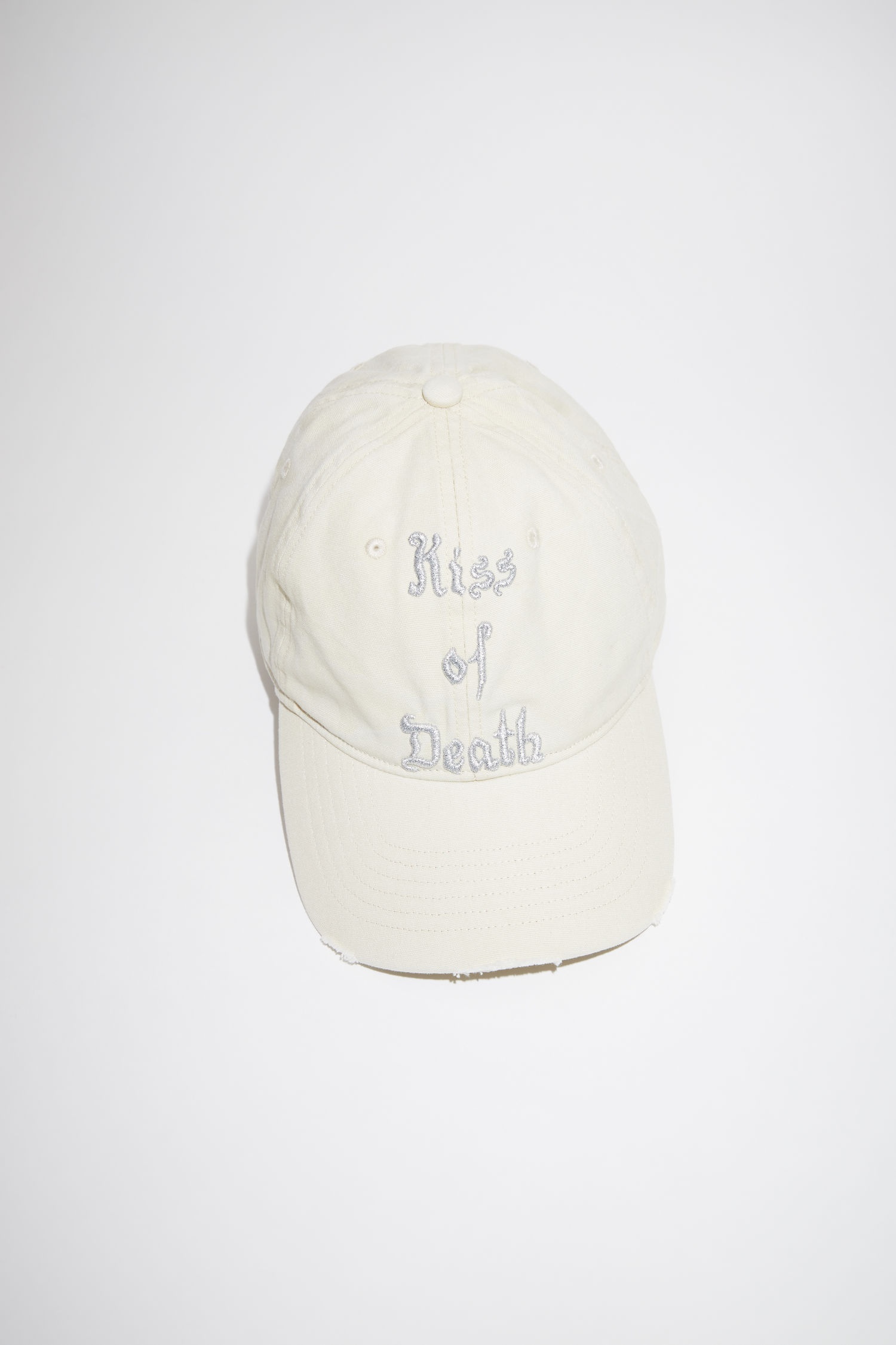 Embroidered baseball cap - Ecru beige - 1
