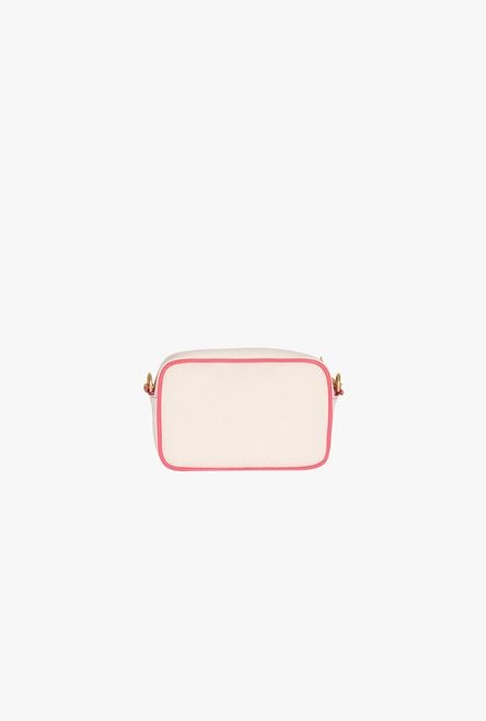 Ecru canvas B-Army camera bag with salmon pink leather panels - 3