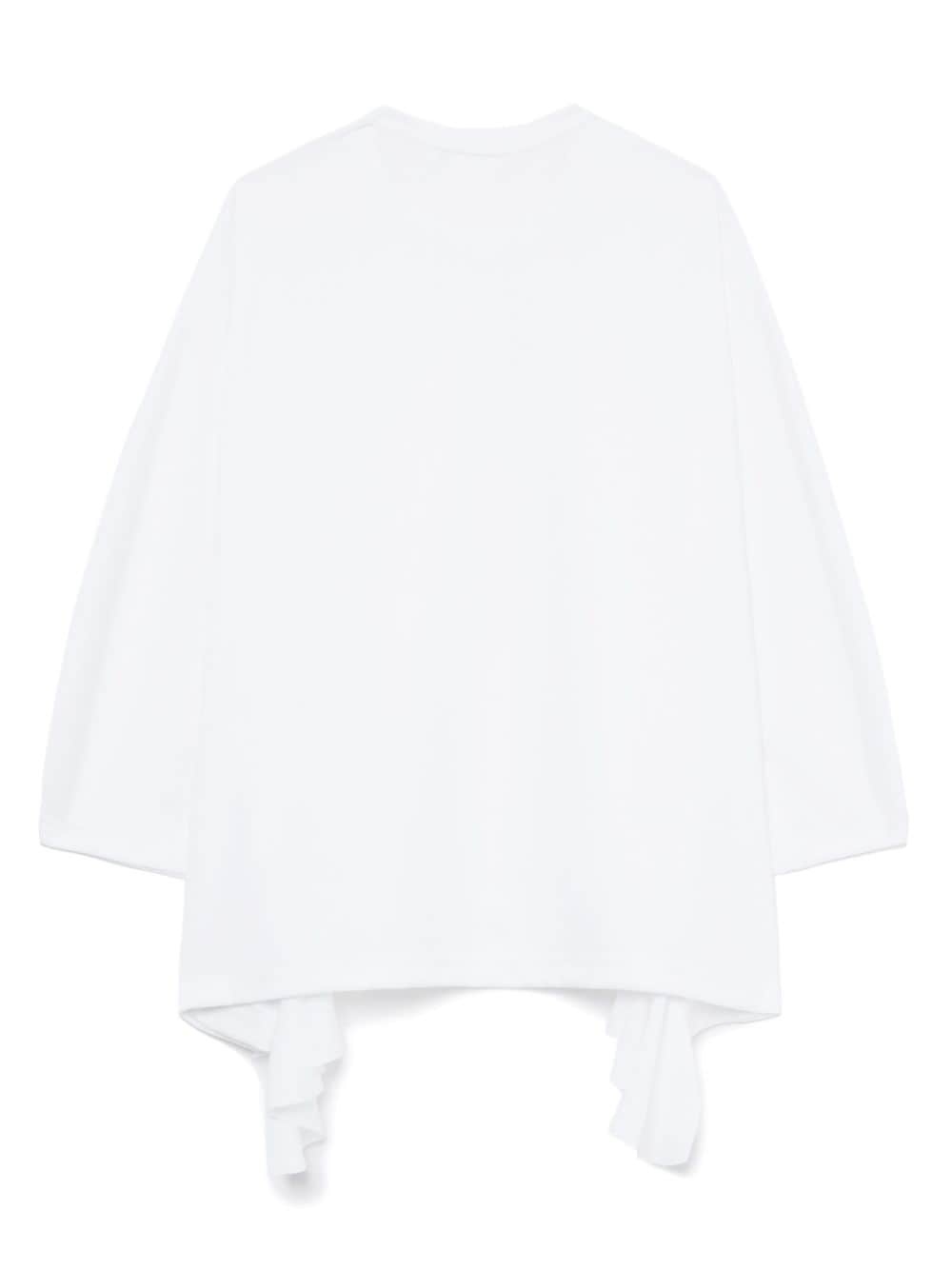 draped-detail crew-neck blouse - 6