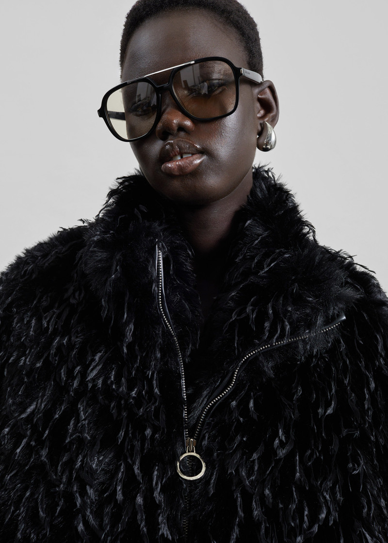 Rivee Faux Fur Pullover - Black 6