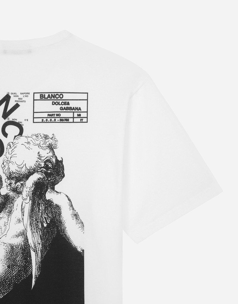 DOLCE&GABBANA BLANCO short-sleeved jersey T-shirt with angel print 5