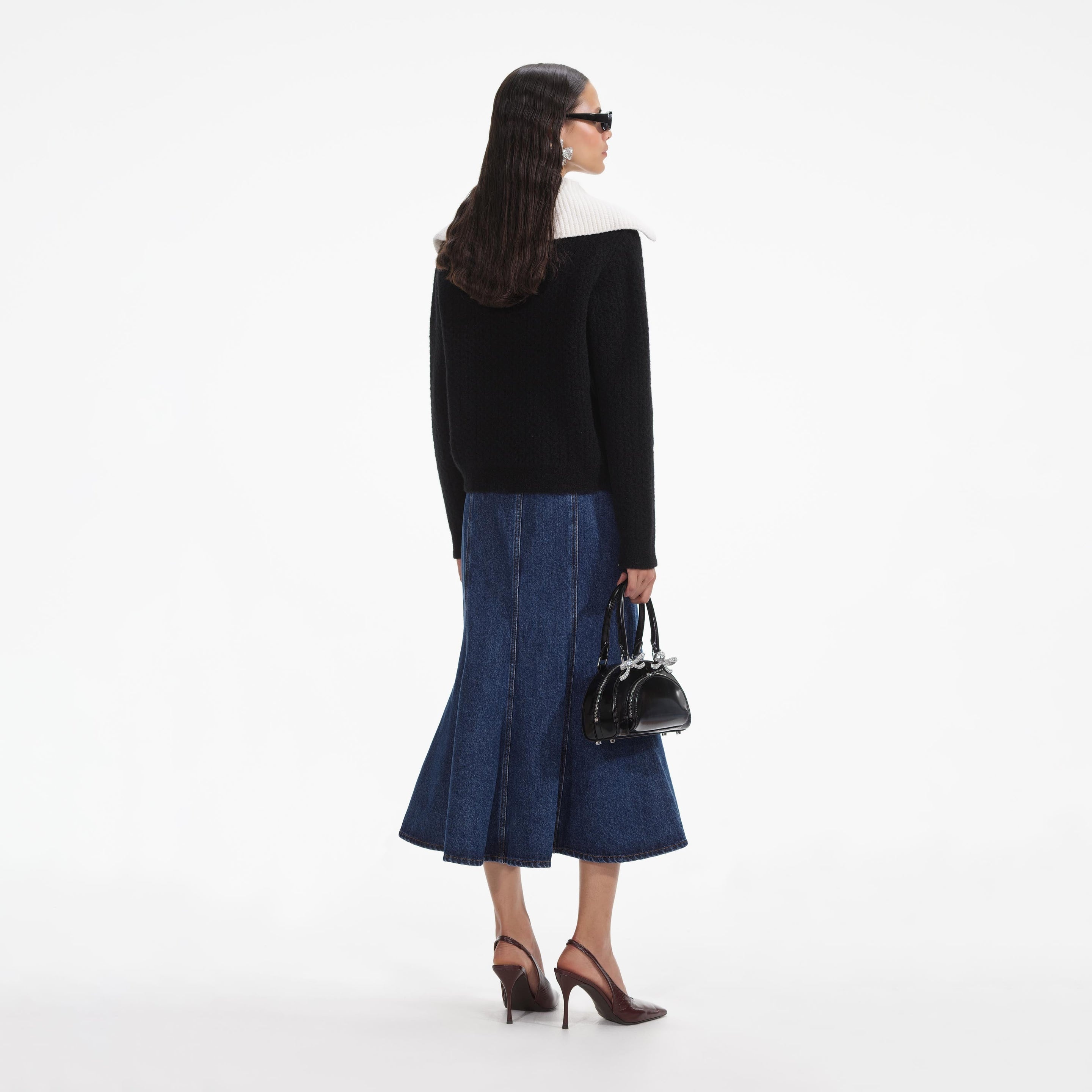 Black Cashmere Blend Oversized Jumper - 3
