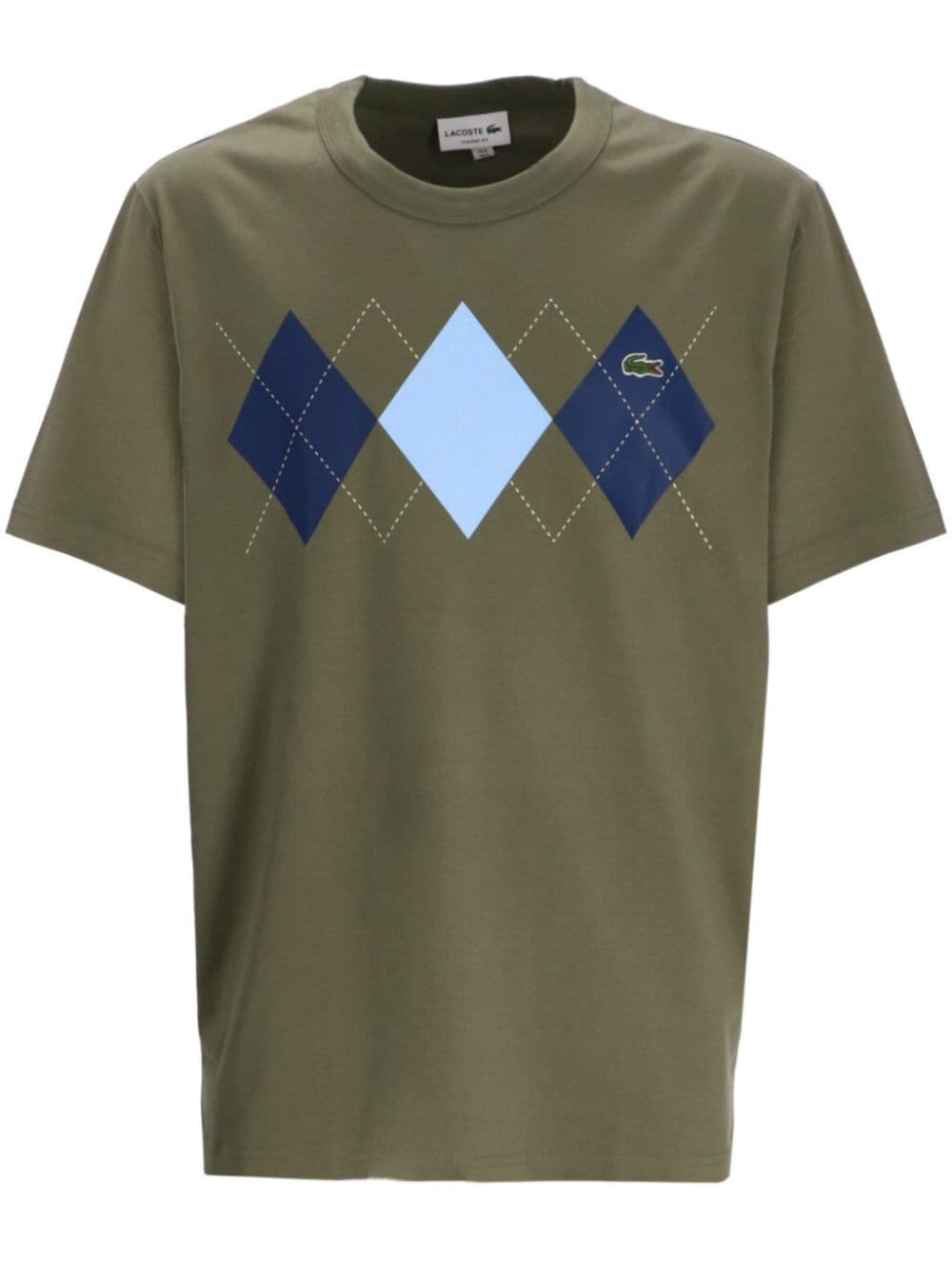 argyle-print cotton T-shirt - 1