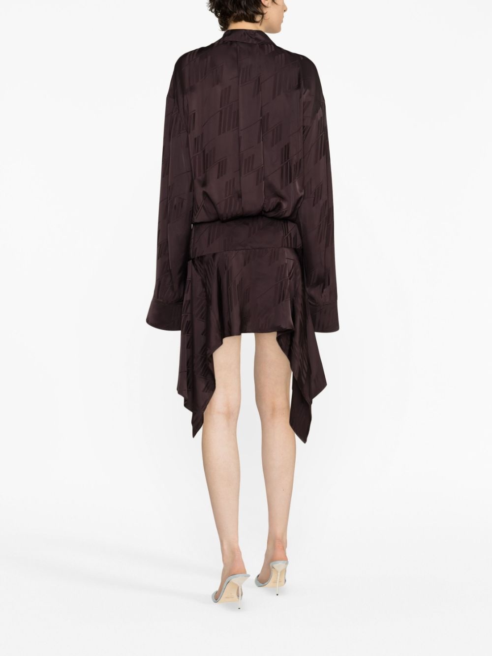 Mischa logo-jacquard asymmetric shirtdress - 4