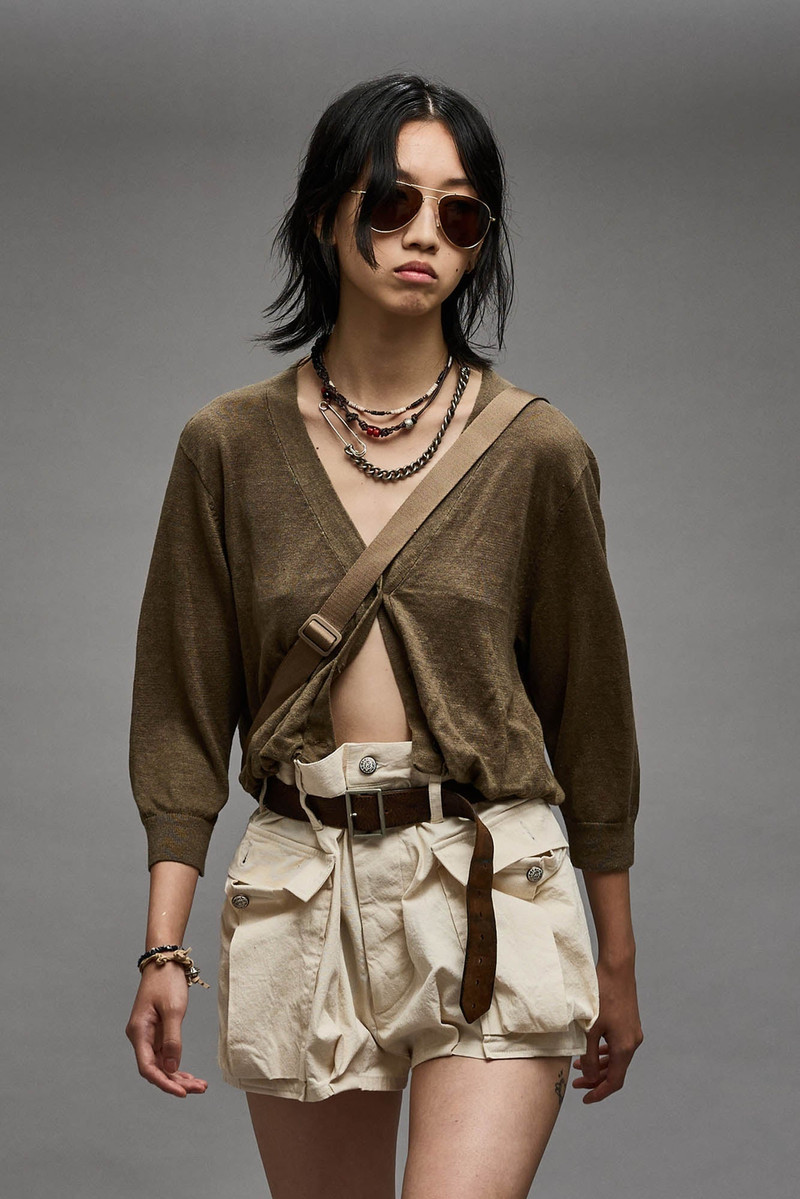 R13 BALLOON CARDIGAN - OLIVE outlook