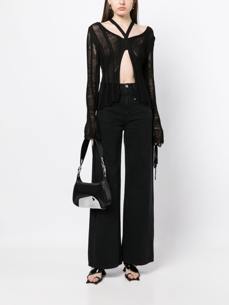 ANDREĀDAMO cut-out ribbed cardigan outlook