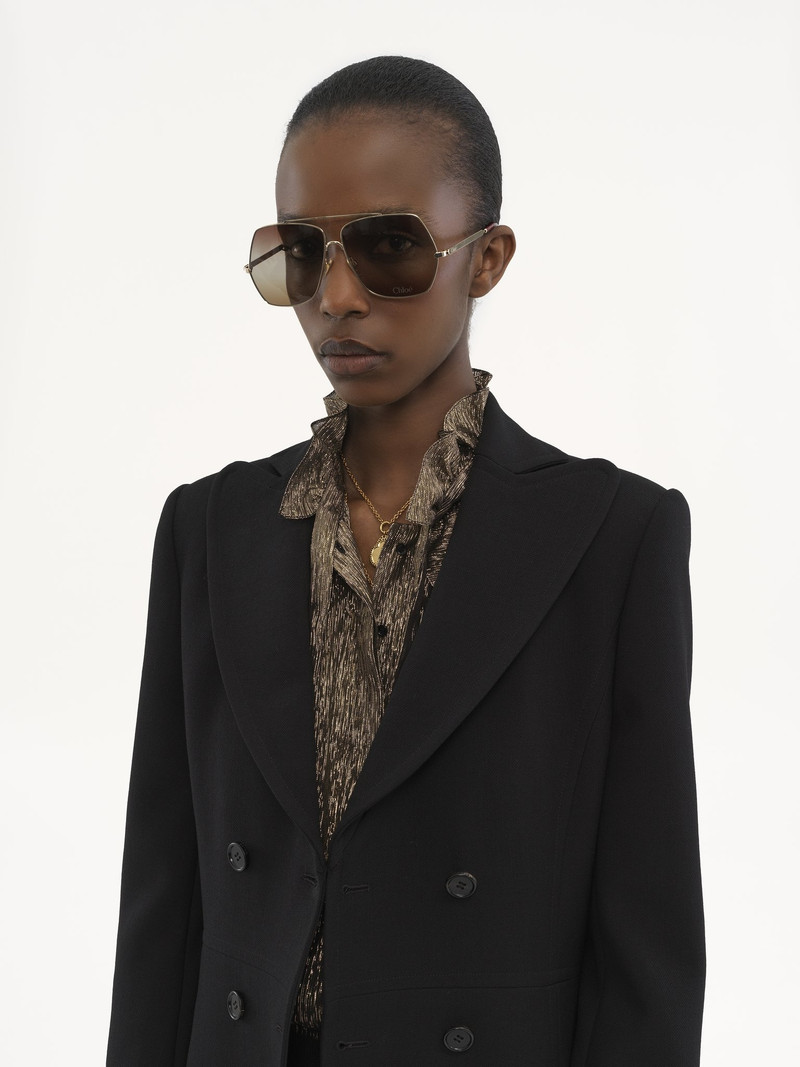 FITTED LONG DOUBLE-BREASTED COAT IN WOOL CRÊPE 6