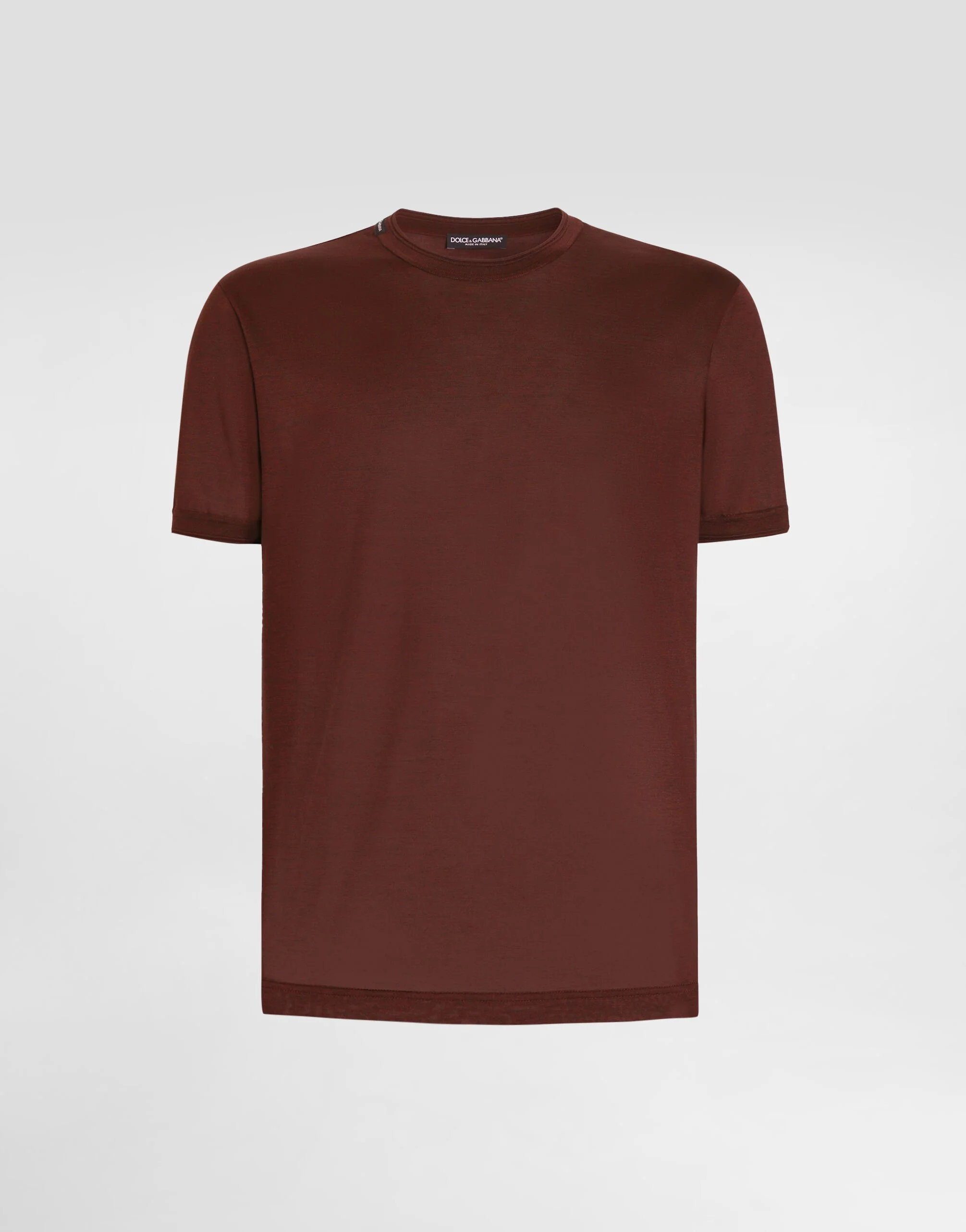 Crew neck silk t-shirt - 1