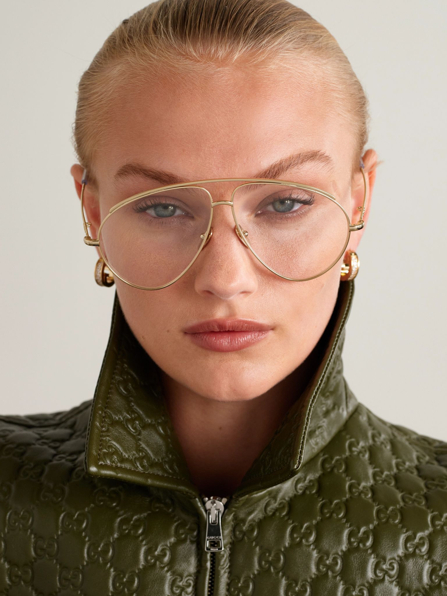 Fashion Show aviator-style gold-tone optical glasses Gold - 2