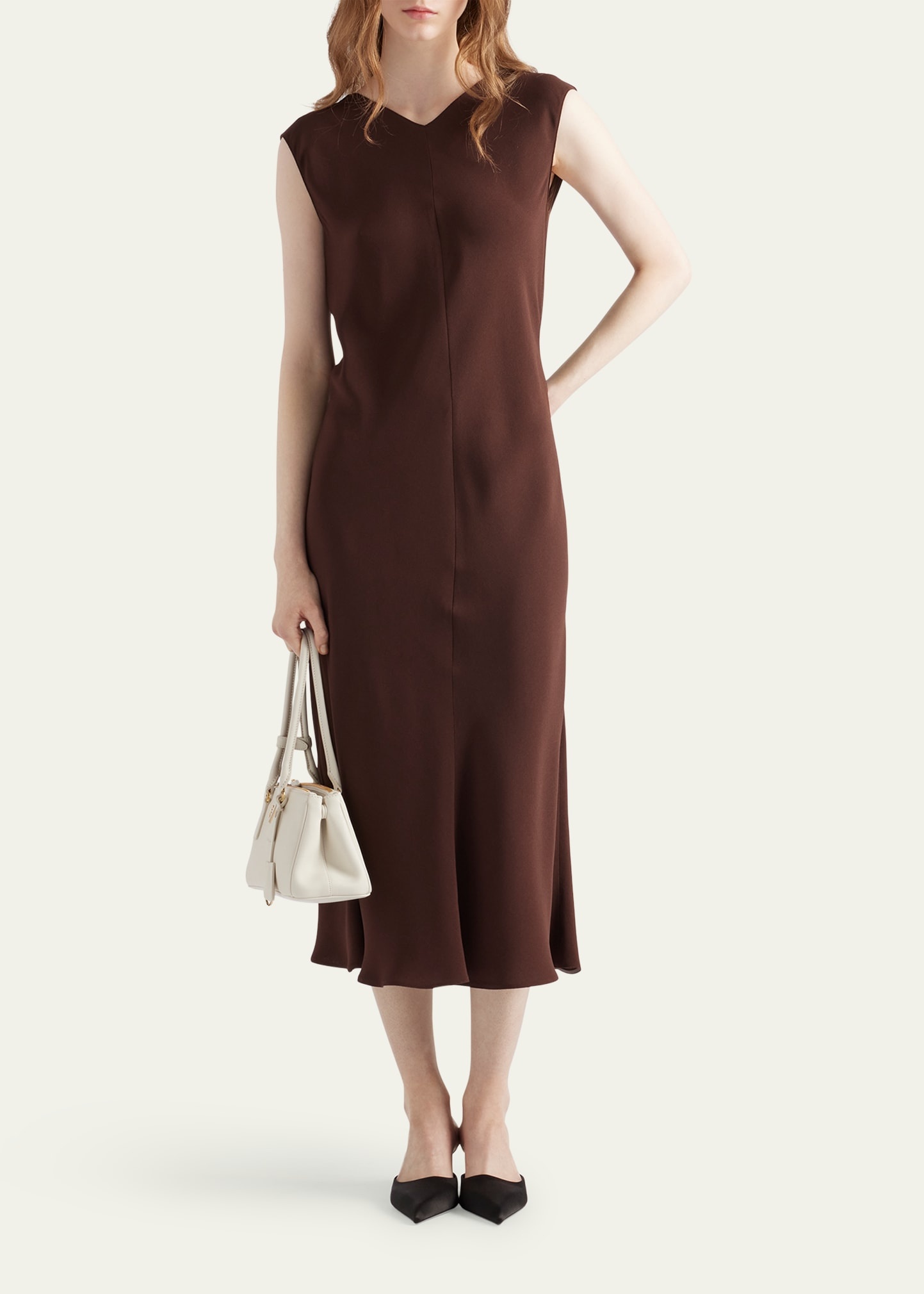 Sleeveless Open-Back Cady Crepe Midi Dress - 2