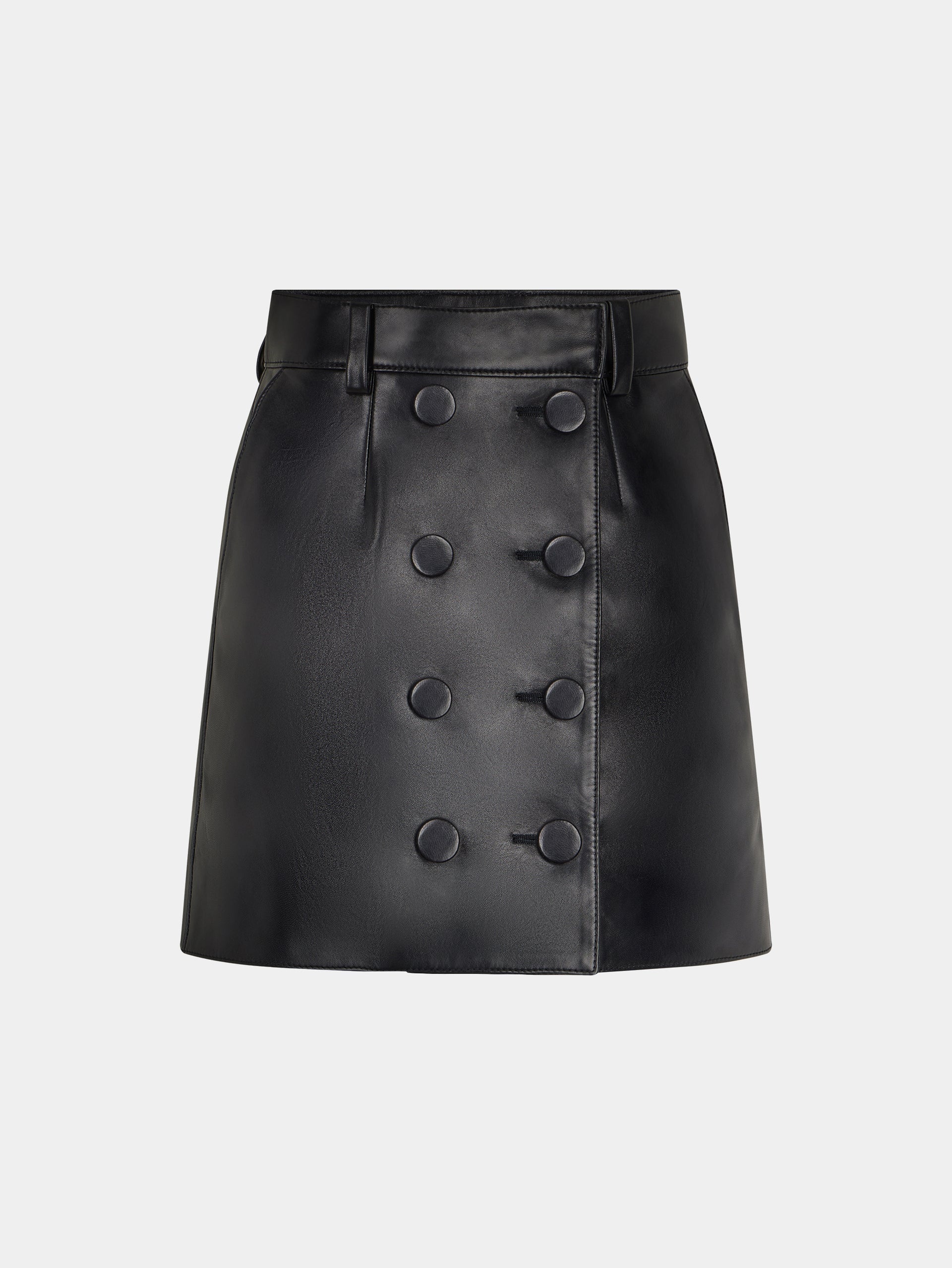 BLACK LEATHER MINI SKIRT - 1