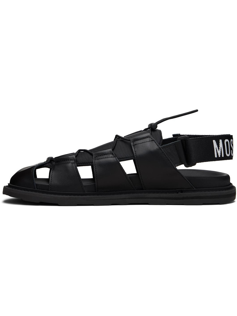 Moschino Black Sporty Sandals outlook