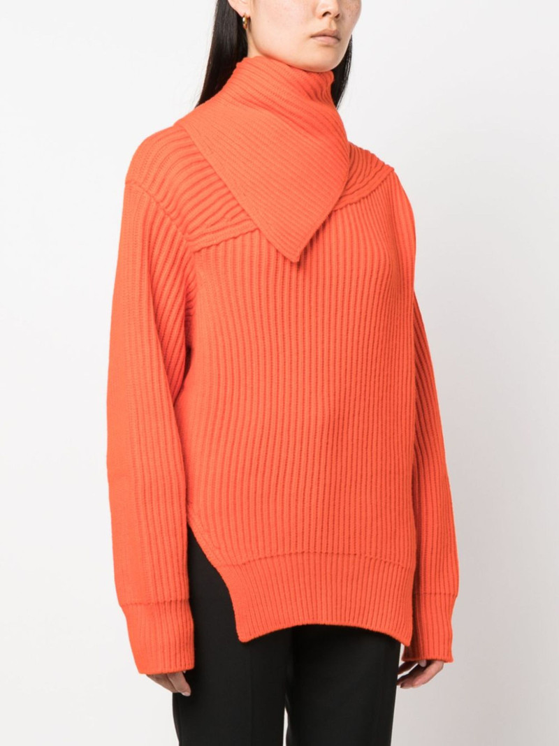 foldover-neck ribbed wool jumper 3