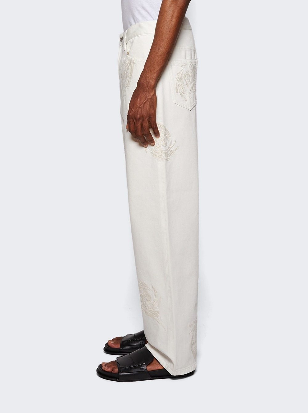 Pine Embroidered Pants Off White - 3