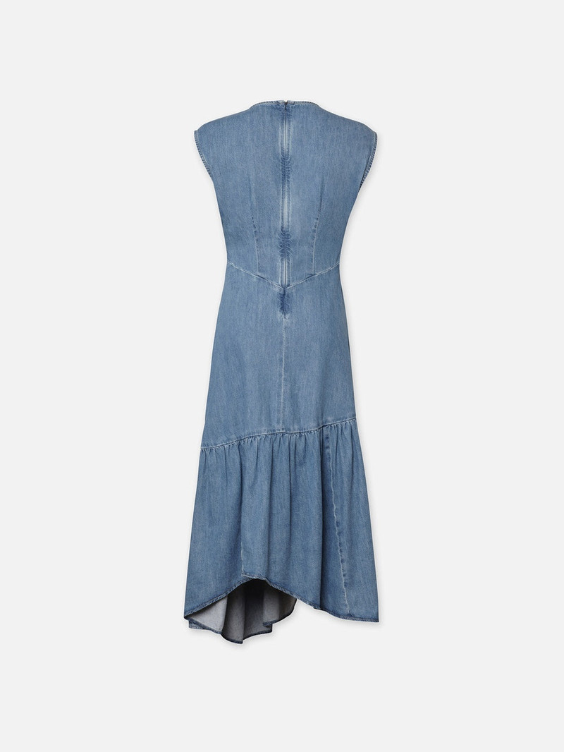 FRAME Gathered Tier Hem Dress in Eugenia outlook