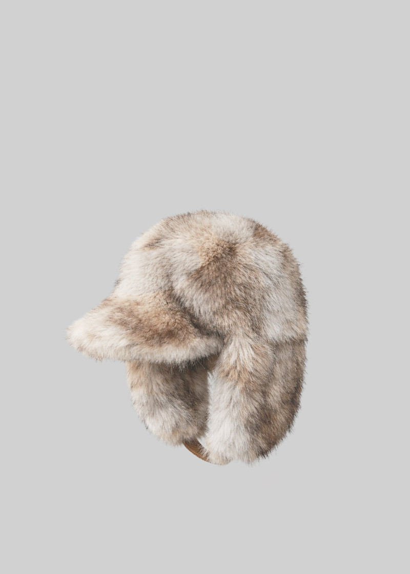Freccia Faux Fur Aviator Hat - Grey 1
