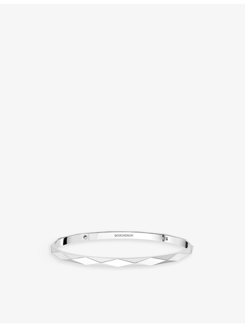 Boucheron Facette 18ct white-gold bangle bracelet outlook