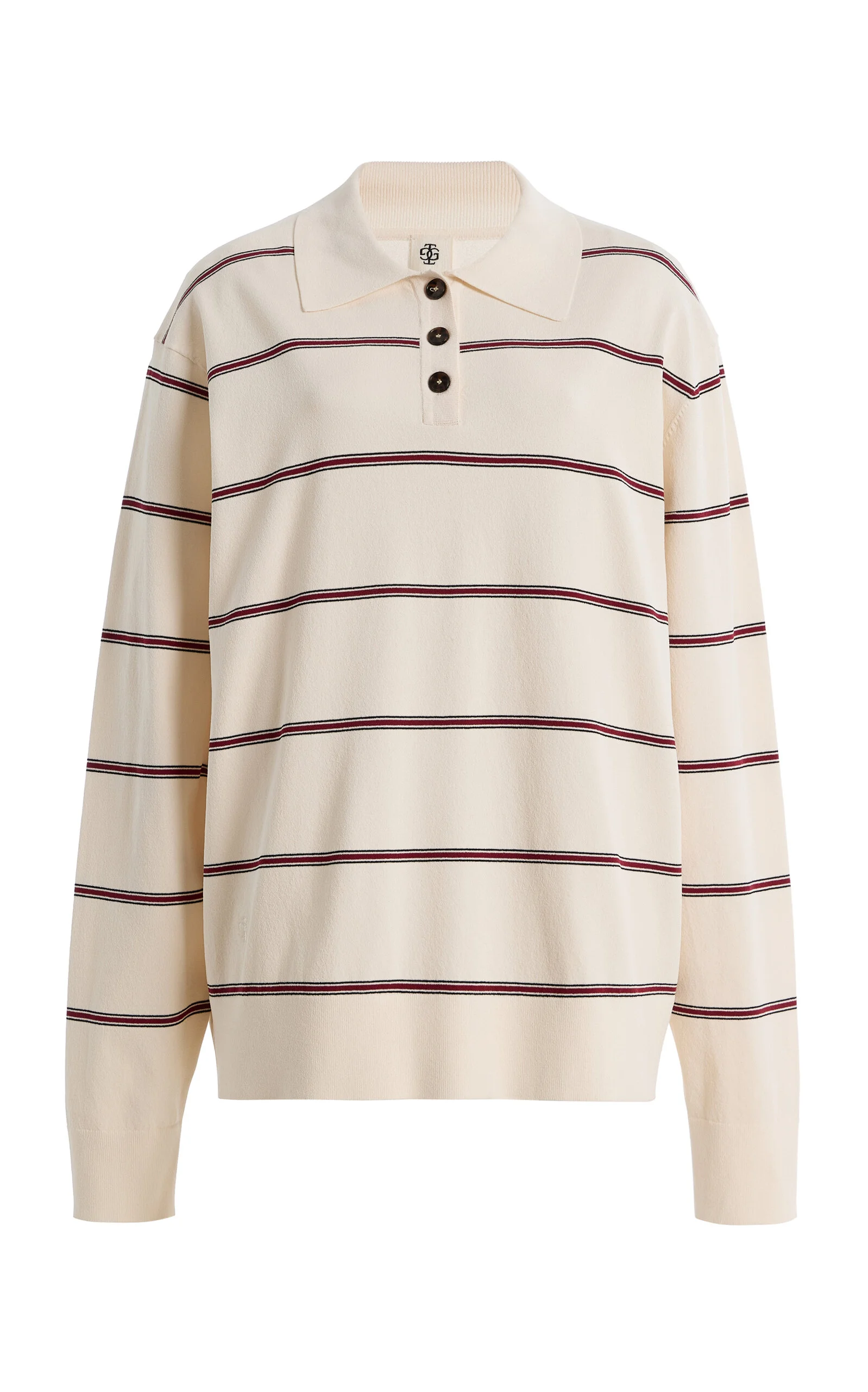 Madison Striped Knit Polo Shirt - 1