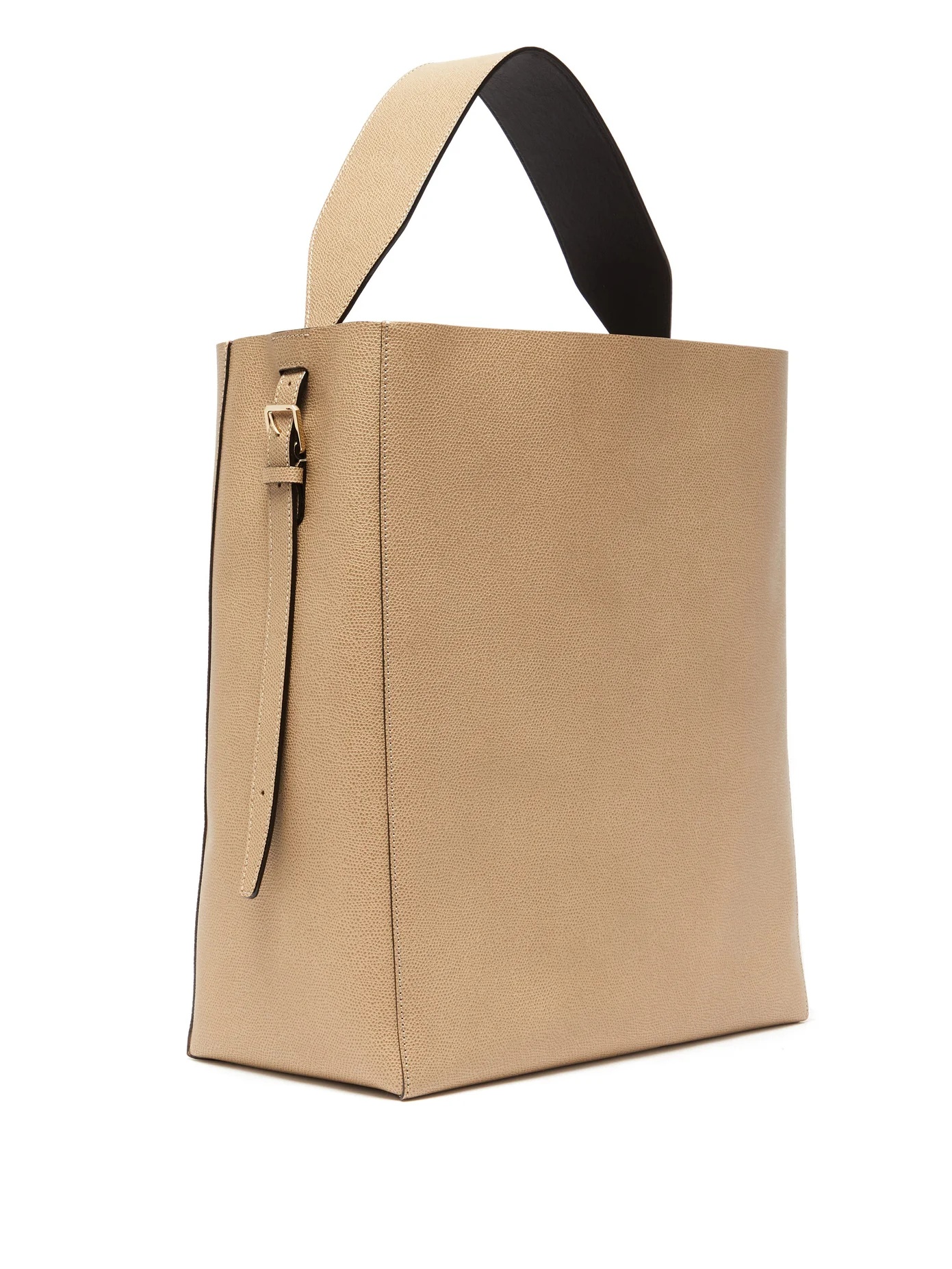 Medium grained-leather tote bag - 4