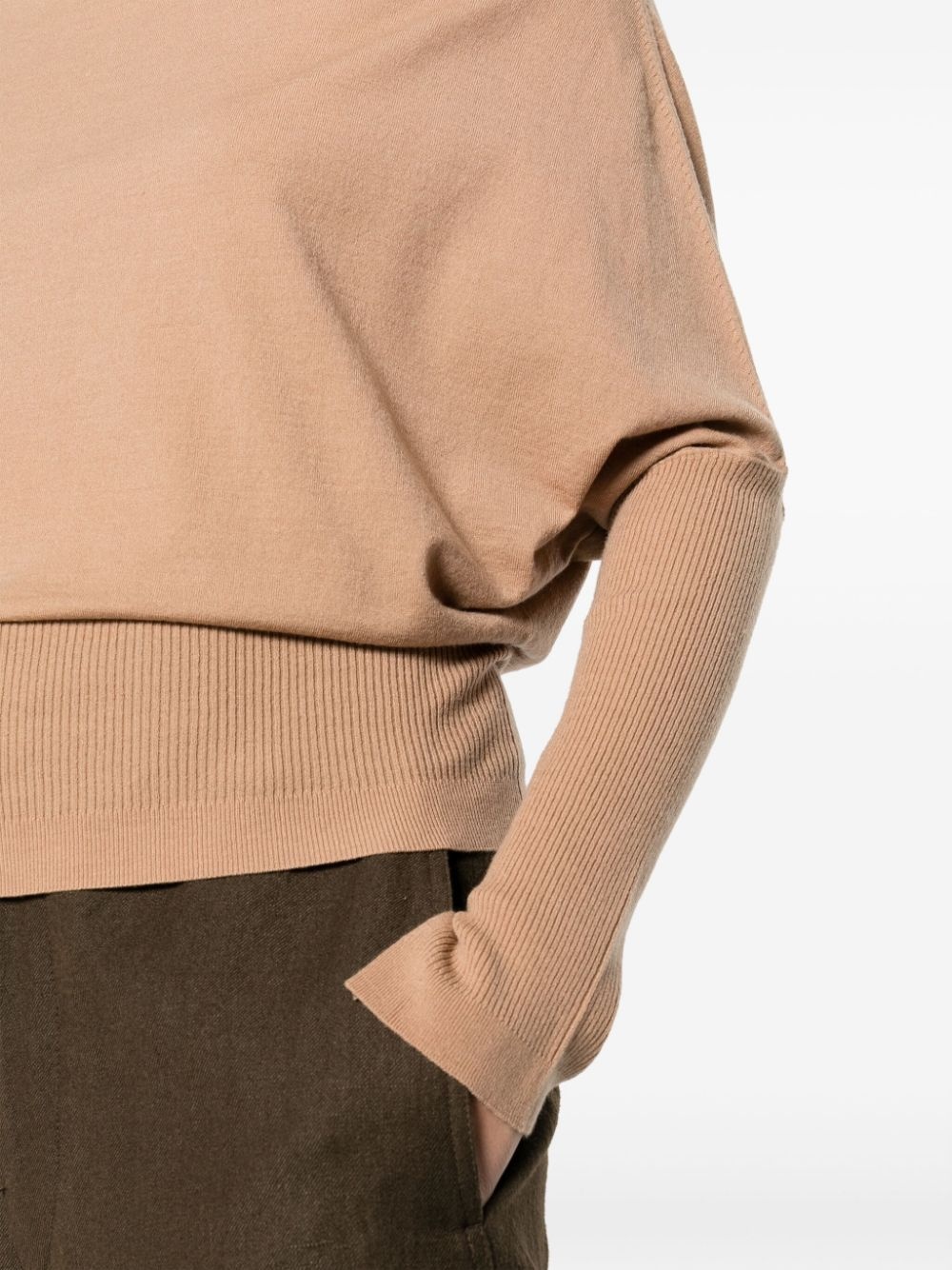 off-shoulder wool-blend jumper - 5