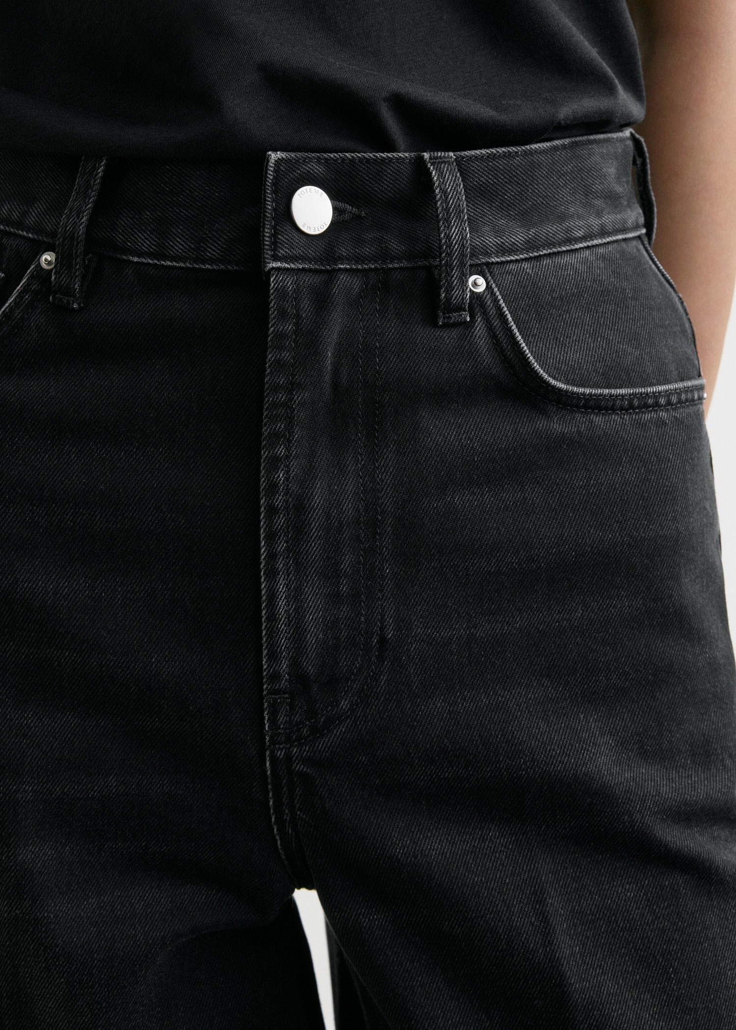 Wide leg denim faded black - 5