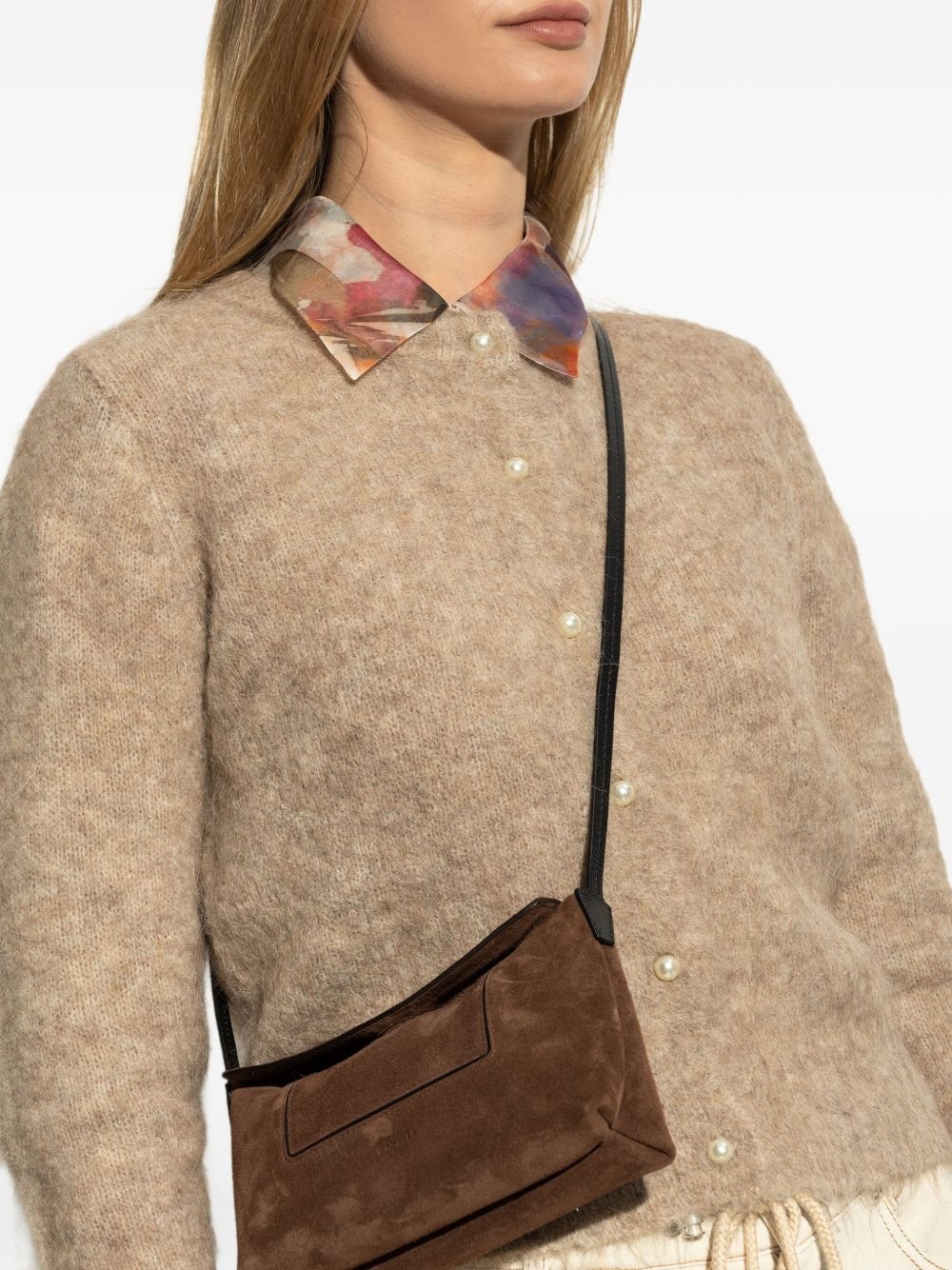 Penelope suede flap shoulder bag - 2