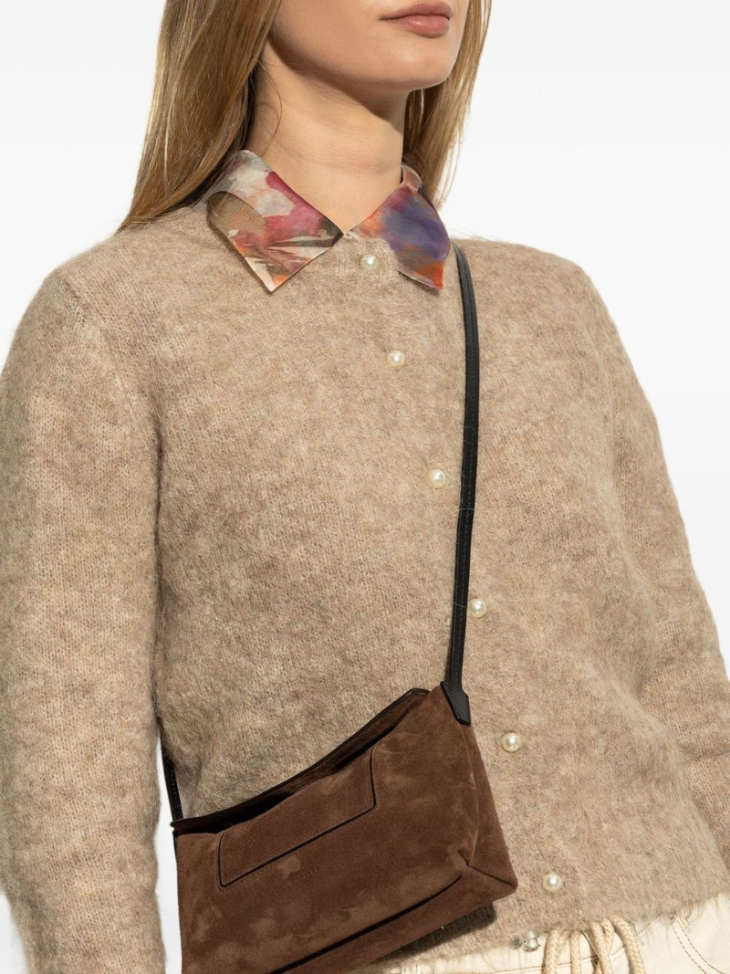 WANDLER Penelope suede flap shoulder bag outlook