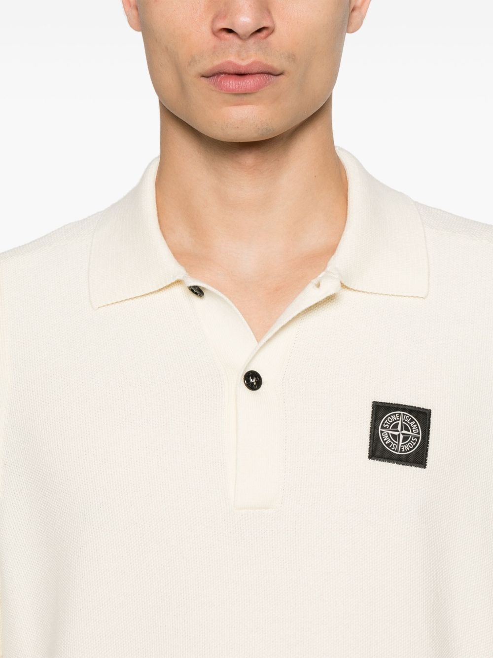 logo-patch polo shirt - 4