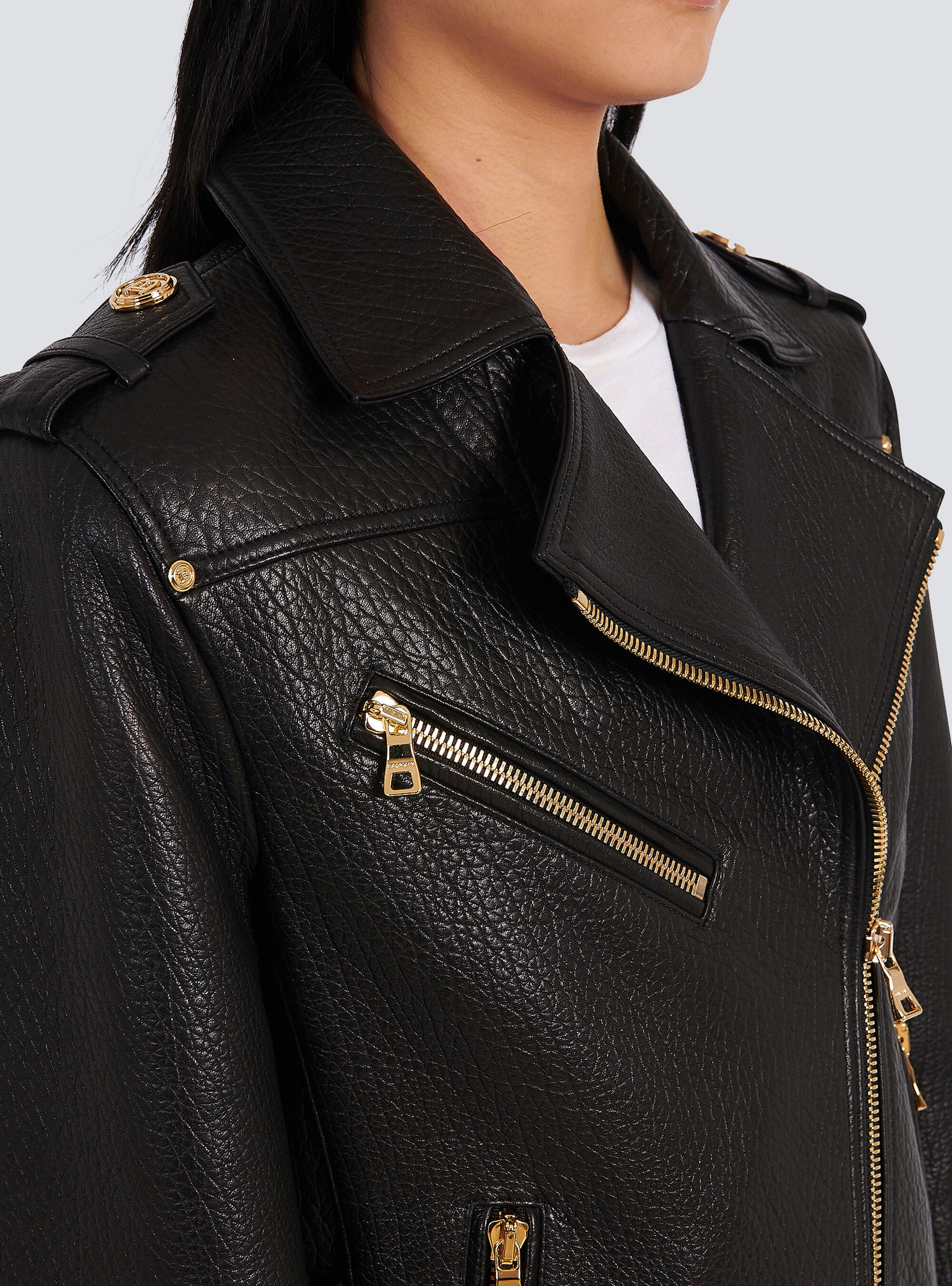 Leather lace-up jacket - 9