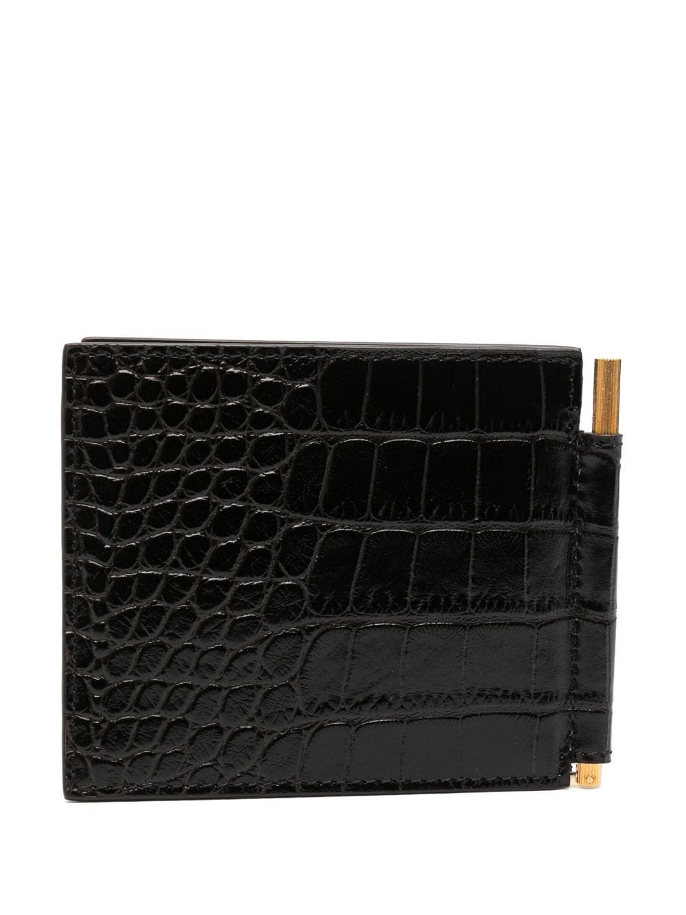 crocodile-embossed money clip wallet - 2