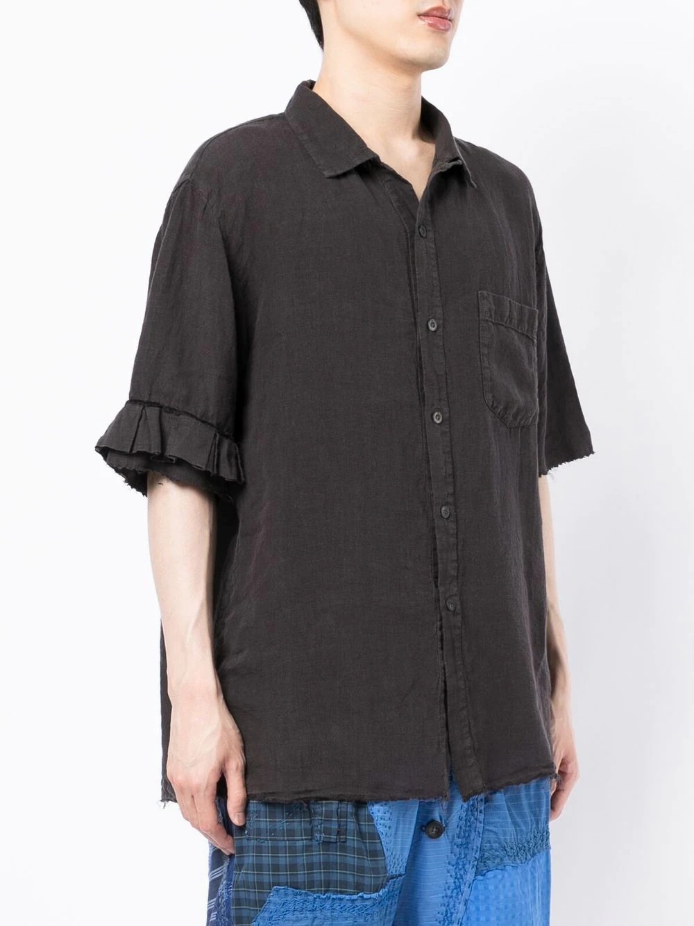 patch-pocket short-sleeved shirt - 3