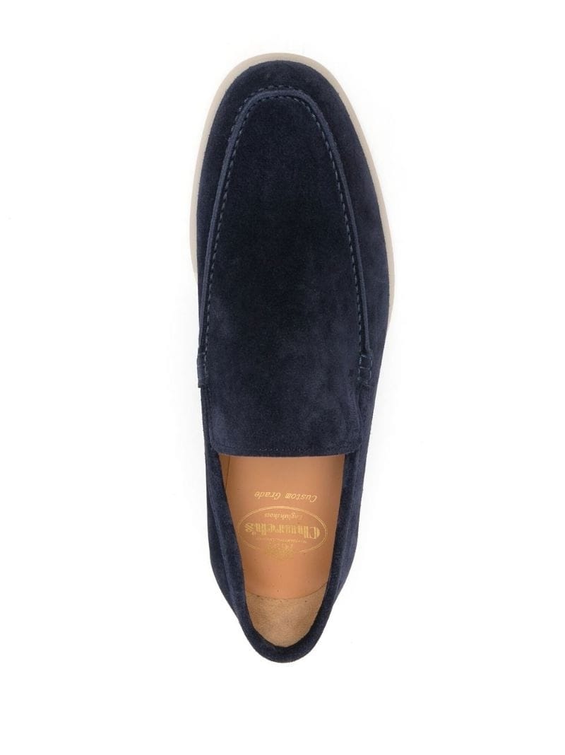 topstitched suede loafers - 4