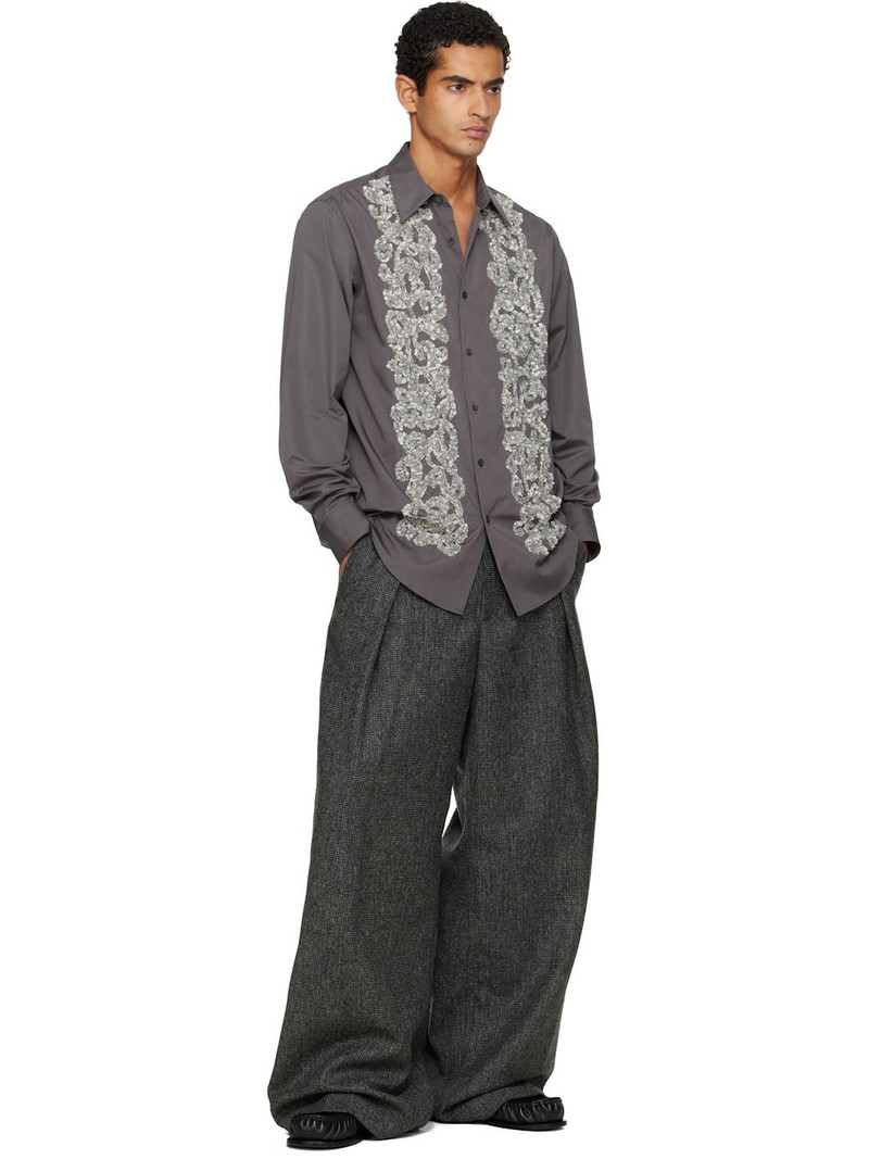 Dries Van Noten Gray Embellished Shirt outlook