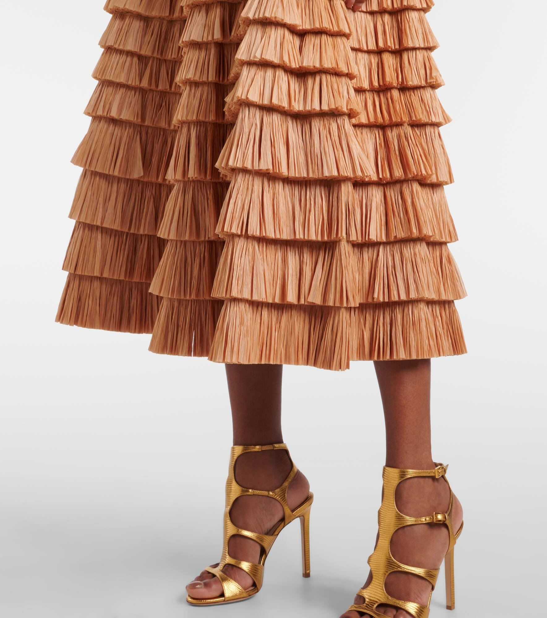 Santana raffia-blend bustier dress - 6