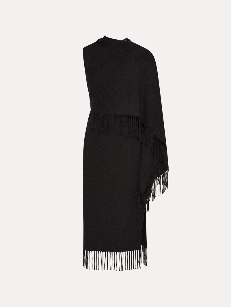 FRINGED CAPE MIDI DRESS - 1
