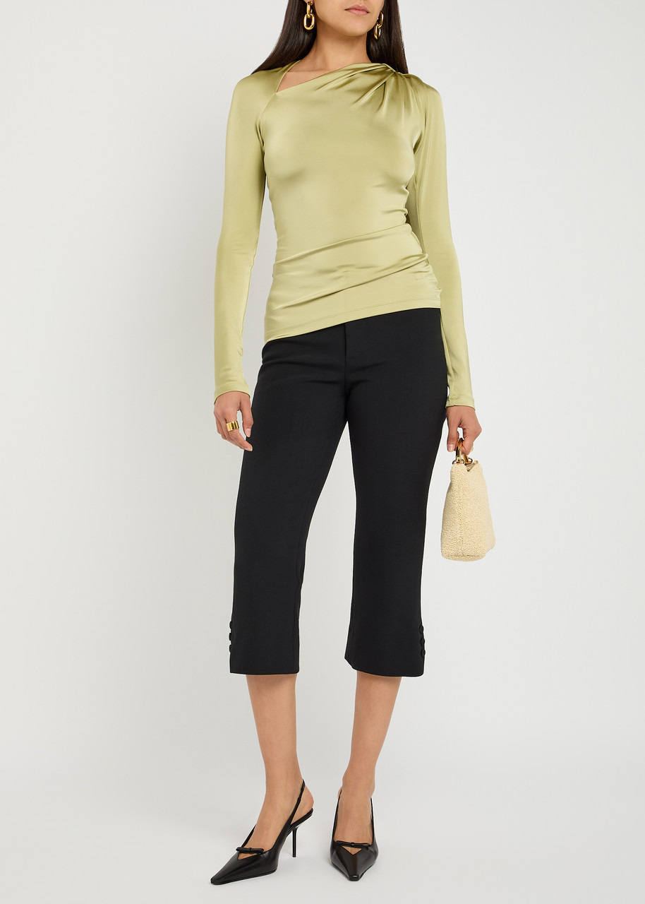 Victoria Beckham Gathered Stretch-jersey top - 4