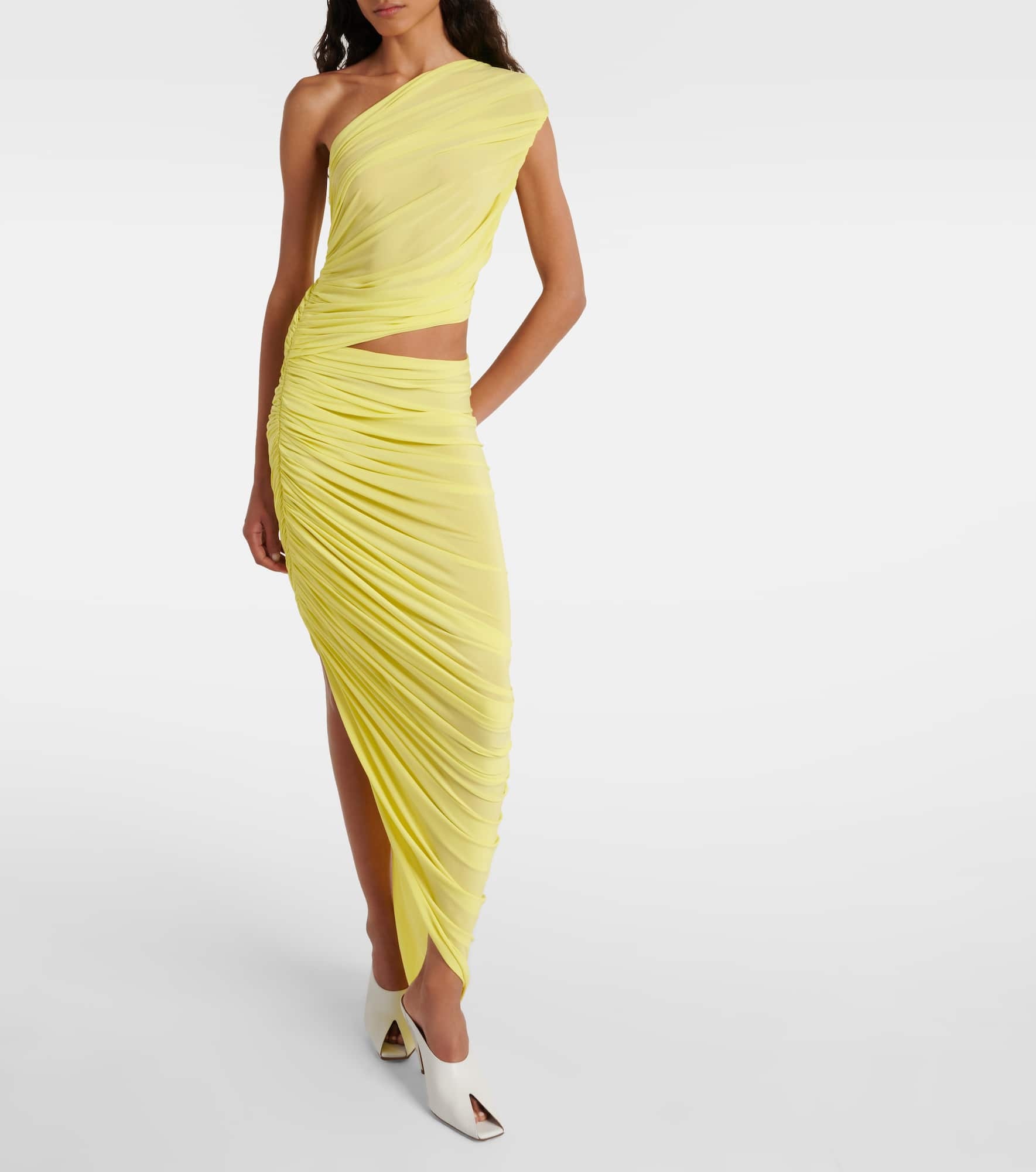 Ruched cutout one-shoulder gown - 2