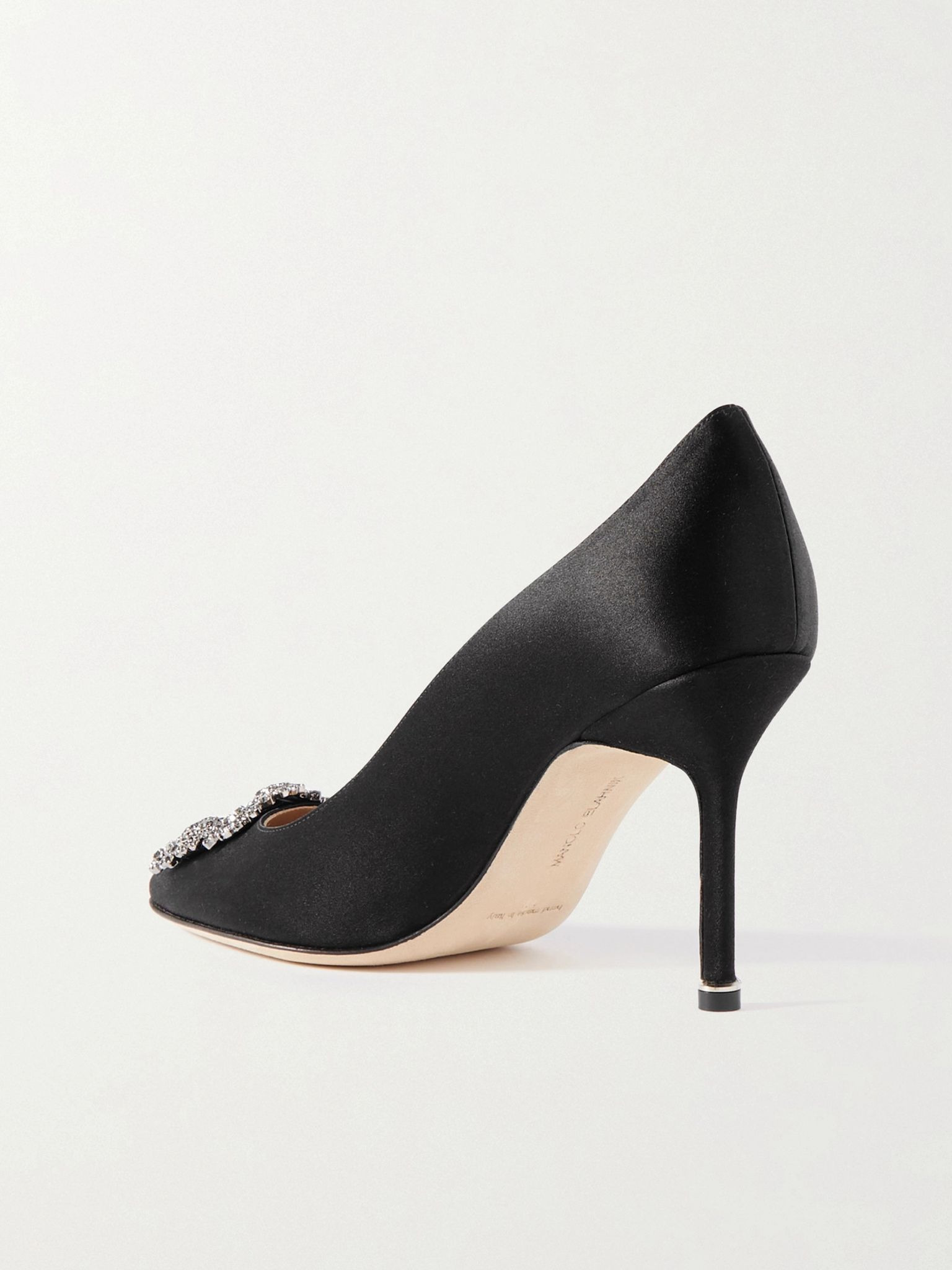 Hangisi 90 crystal-embellished satin pumps Black - 3