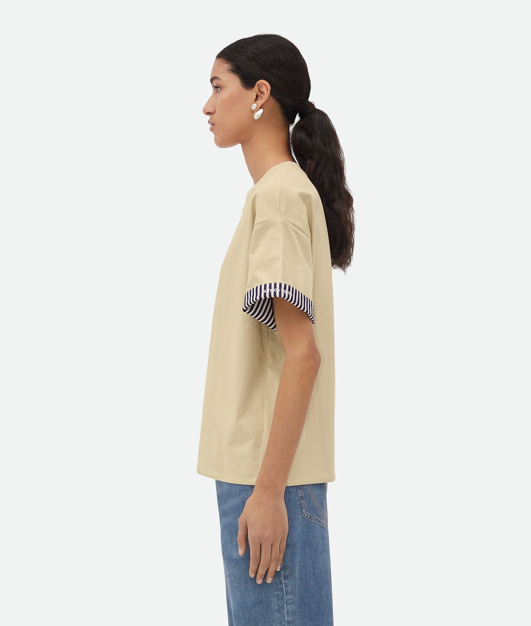 Double Layer Striped Cotton T-Shirt - 2