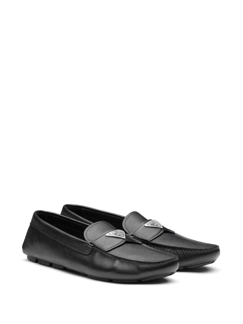 logo-plaque leather loafers - 2