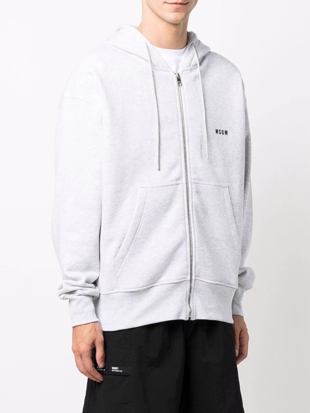 logo-print drawstring hoodie - 3