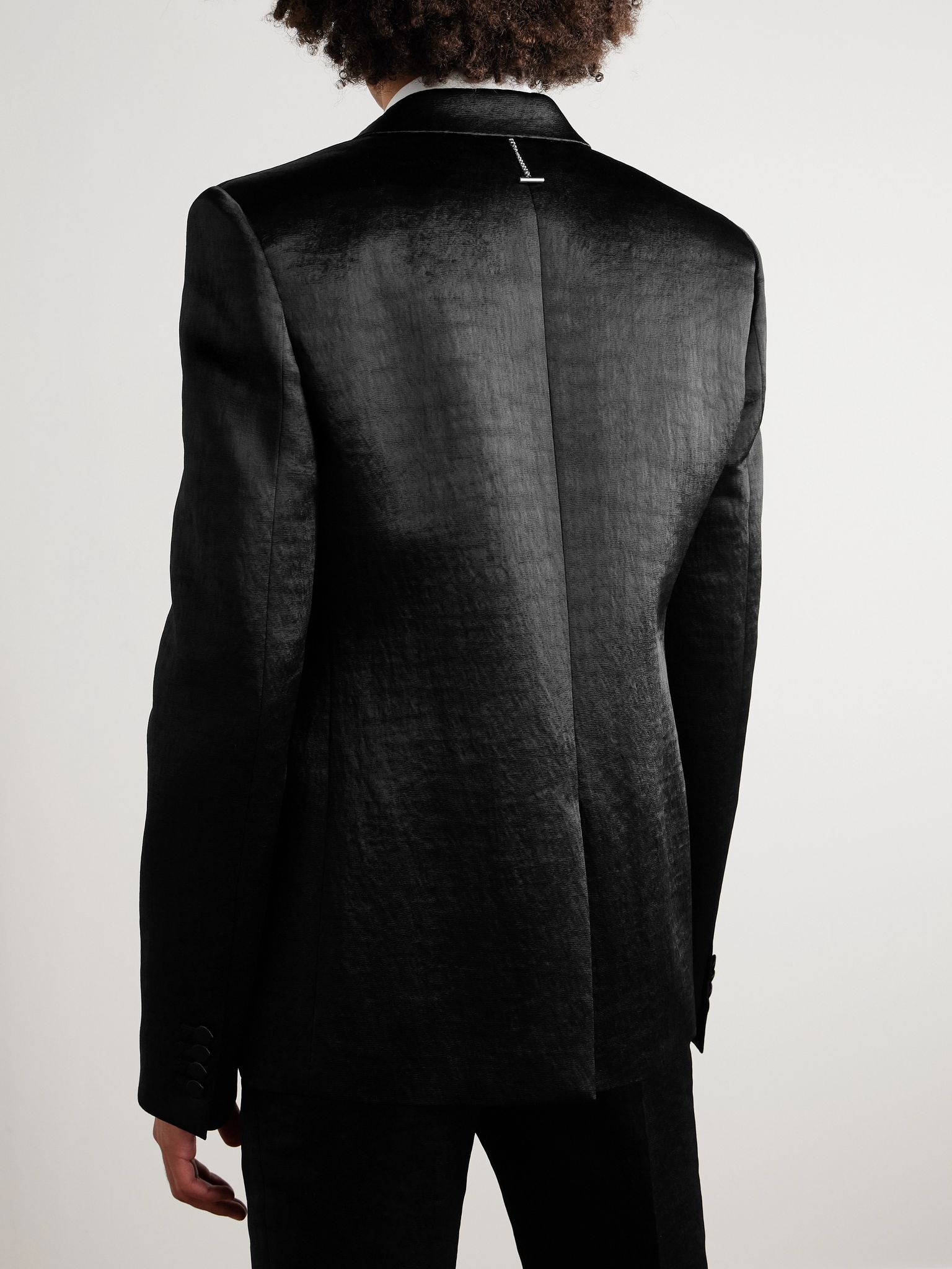 Hammered-Satin Suit Jacket Black - 3