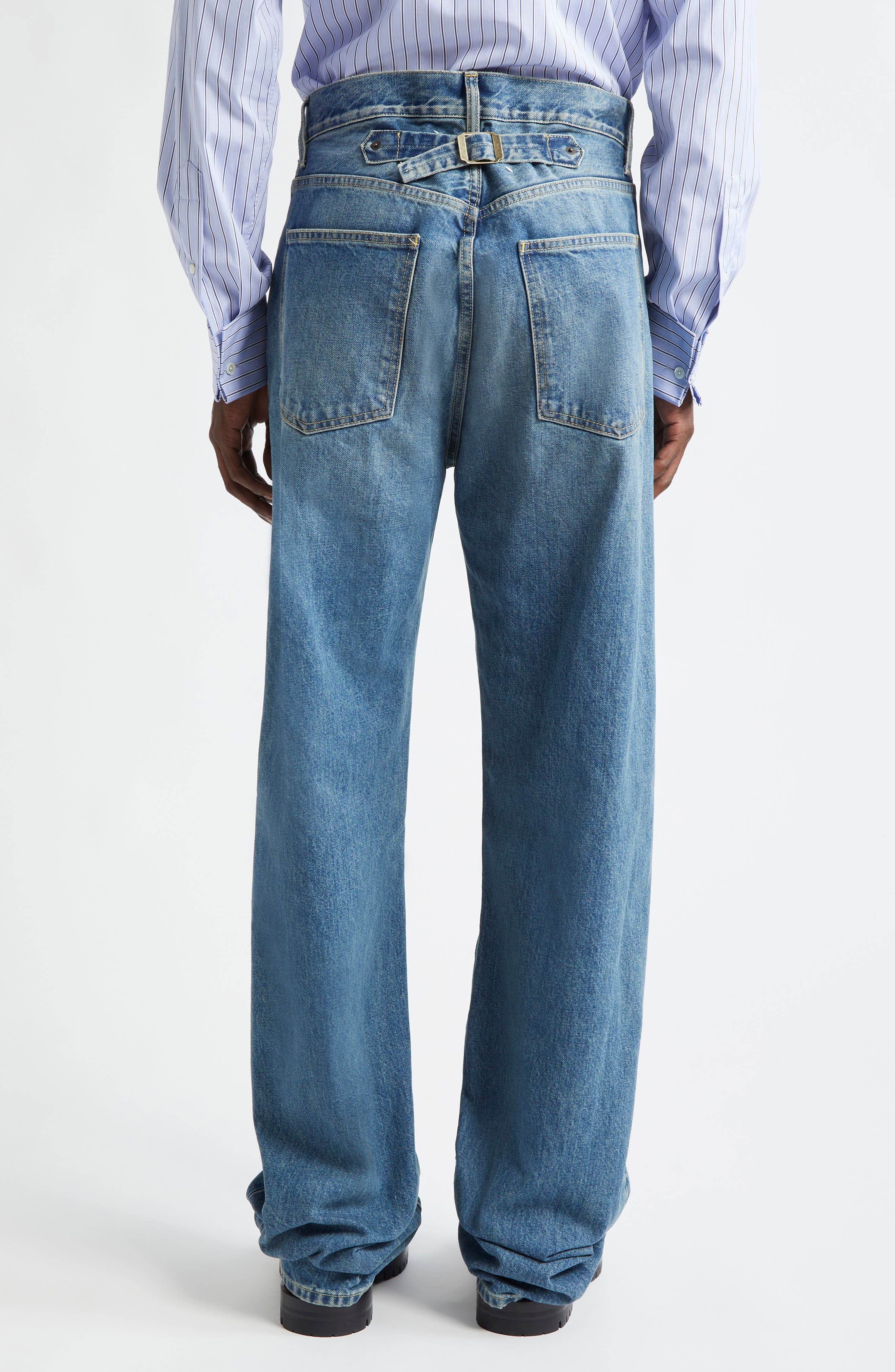 Maison Margiela Five-Pocket Straight Leg Jeans in Medium Blue at Nordstrom - 2