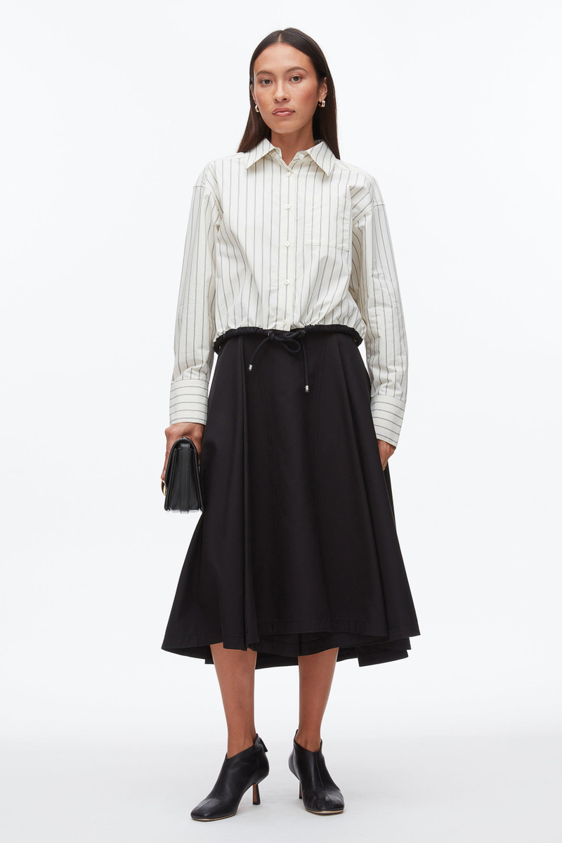 Drawcord Hem Stripe Shirt 1