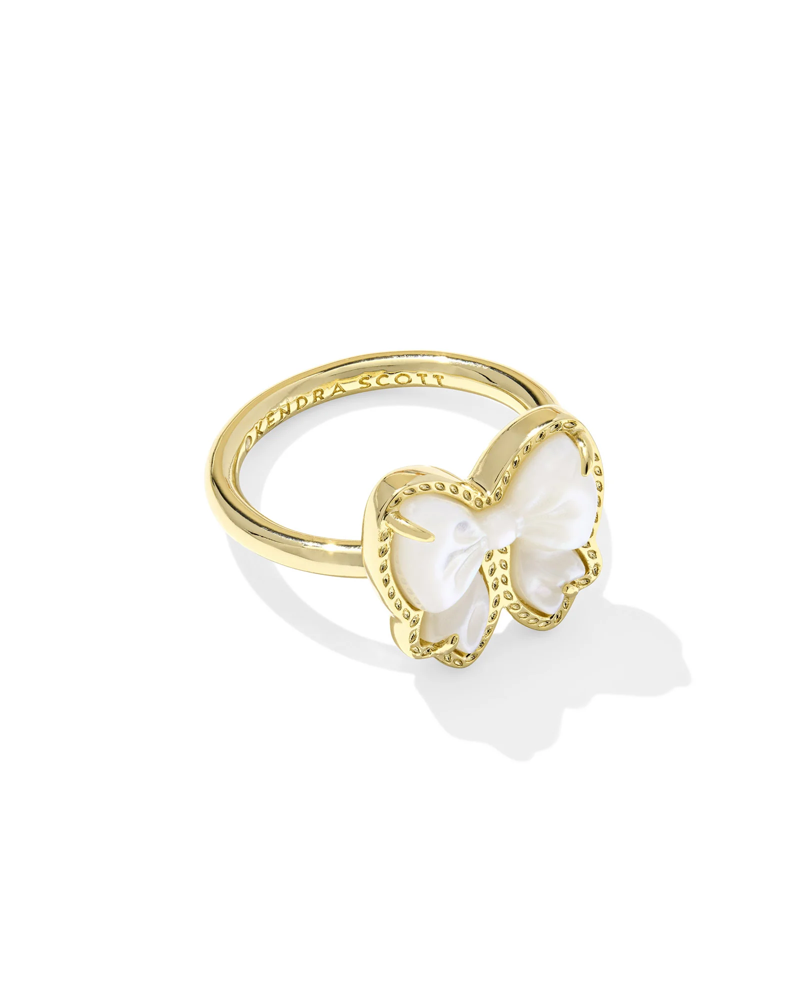 Haley Bow Gold Band Ring - 1