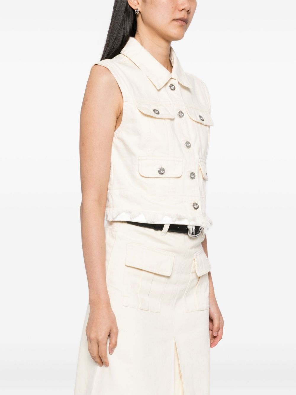 sleeveless denim jacket - 3